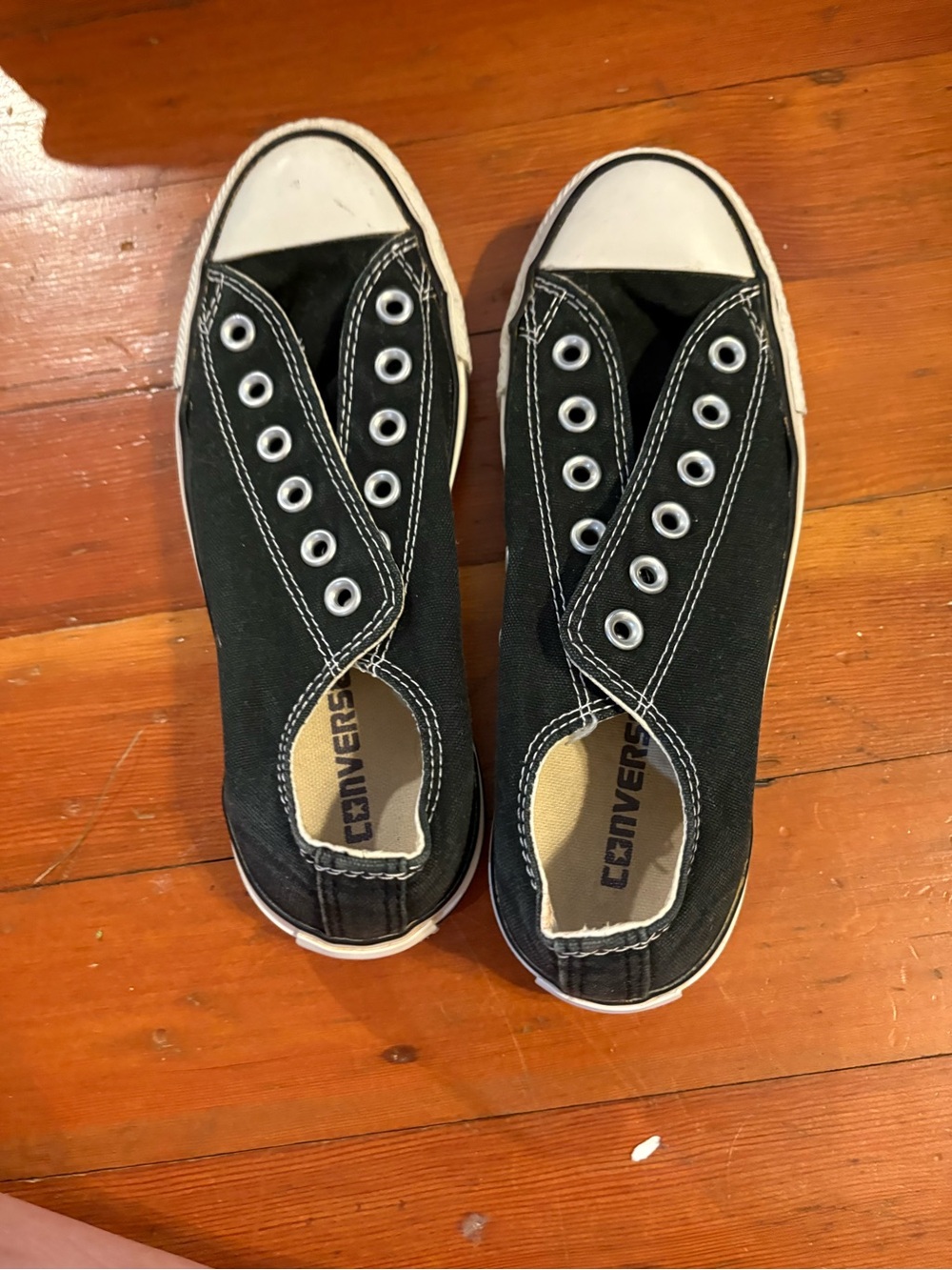 Converse Black Canvas Low-Top Sneakers with White Trim